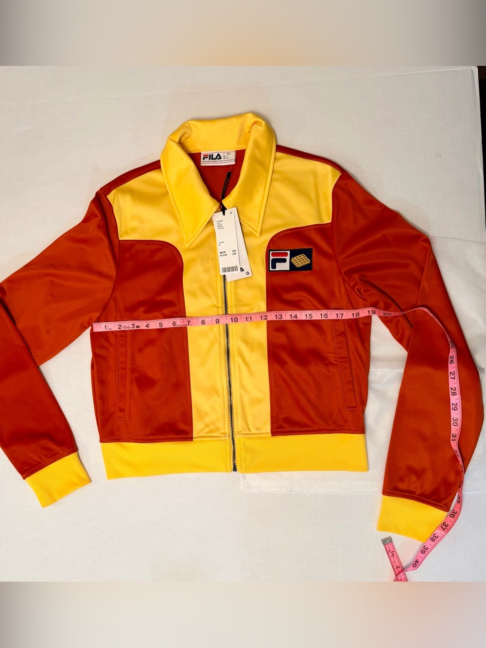 Fila Yellow & Red Colorblock Zip Jacket Small - Picture 8 of 16